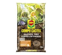 Compo CACTEA® Terreau pour cactus et plantes succulentes, sans tourbe, 10 l, terre spéciale pour cactus et plantes succulentes, structure lâche pour des racines saines, circulation optimale de l'eau
