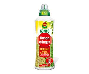COMPO Engrais liquide pour gazon contre les mauvaises herbes et la mousse - Engrais pour gazon sain et vert - 1,3 l
