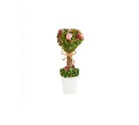 COMPO FLEURS SÉCHÉES ROSES TIGE POT 18X8CM ROSE