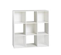 Compo Meuble de Rangement 9 Casiers Bibliothèque Etagères Cubes Blanc 92 x 29,5 x 92 cm