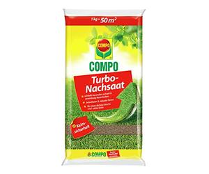 COMPO Resemencement turbo - Comble rapidement et de manière fiable les lacunes dans la pelouse - Avec sécurité anti-germes - 1 kg - 50 m²