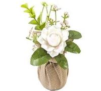 compo rose fleurs artificielles 14.5x11cm blanc - hobi po1057b Blanc G