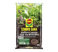 Compo SANA® Terreau pour plantes vertes et palmiers sans tourbe, 10 l, terreau spécial avec fertilisation de démarrage et flocons respiratoires pour plantes d'intérieur, de balcon et de terrasse