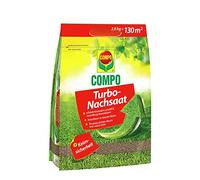 COMPO Turbo, graines de gazon à germination rapide, 2,6 kg pour 130 m² | Avec sécurité contre la germination pour une réparation rapide des pelouses de jeu et d'usage résistantes