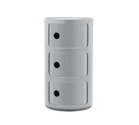 Kartell Componibili 3 - Conteneur argent H 59cm/ Ø 32cm