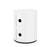 Kartell Componibili Recycled, Meuble Conteneur 2 éléments, Blanc opaque