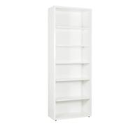 Composad | Bibliothèque Haute de la Ligne Design avec 5 étagères réglables, bibliothèque étagère Moderne, (LxHxP) 81,60 x 217,50 x 35,70 cm, Blanc laqué, Salon, Bureau, fabriqué en Italie
