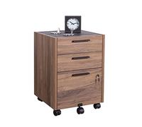 Composad | Caisson de la Ligne Davinci Brera avec 3 tiroirs et Roues, Commode de Bureau, avec Serrure, Dimensions 48x63x45 cm, Noix de Brera et Nero Chalet, Fabrique en Italie