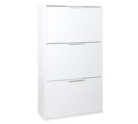 Composad | Étagère à Chaussures de la Ligne Espresso Double Profondeur, avec 3 Rabats - Rangement à Chaussures - Rangement - Dimensions : 65 x 119,5 x 25 cm - Couleur Blanche - Fabriqué en Italie