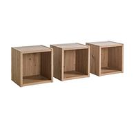 Composad | Lot de 3 Cubes de la Ligne VITRUVIA Lot de 3 Étagères Murales, Cubes Meubles, Étagères Cube, Cubes Muraux, Dimensions (LxHxP) 35x35x28 cm, Couleur Chêne Oak Miele,Fabrique en Italie