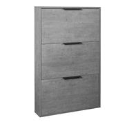 Composad | Meuble à Chaussures Slim de la Ligne Espresso avec 3 Rabats - Meuble à Chaussures - pour entrée, Rangement - Dimensions : 65 x 105,5 x 15 cm, Couleur Gris Ciment, fabriqué en Italie