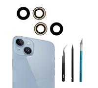 Composant de Rechange pour Lentille Arrière en Verre iPhone 14/14 Plus, Inclus Kit de Réparation avec Adhésif Pré-Appliqué pour Un Remplacement Facile