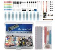 Composant électronique Kit de Démarrage avec Breadboard LED Buzzer résistance Transistor Module d'alimentation Fil de Connexion Potentiomètre de Précision Divers composants Compatible avec Arduino IDE