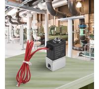Composant électrovanne pour air, gaz, liquide, vapeur avec bobine DC 12 V et débit directionnel G1/4 femelle (sans lumière)