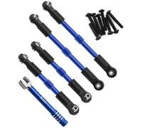 Composants Auto RC Compatible avec ARRMA pour Gorgon Mega 550 2WD pour VORTEKS 1/10 RC, Pièces De Voiture en Alliage D'aluminium, Tige Traction Complète, Jeu Maillons Composites, 4(Blue)