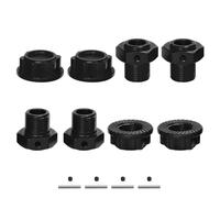 Composants Auto RC Compatible avec Arrma pour Kraton pour Outcast 4S V2 1/10 pour Mojave 1/8 RC, Pièces De Mise À Niveau Voiture, Adaptateur Moyeu Hexagonal Roue en Métal 17mm, 4(Black)