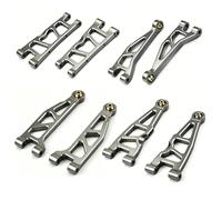Composants Auto RC Compatible avec ARRMA pour Mini pour Kraton 1/16 RC, Pièces De Mise À Niveau De Voiture, Accessoires en Métal, Kit De Bras Supérieurs Et Inférieurs Avant Et Arrière(Gray)