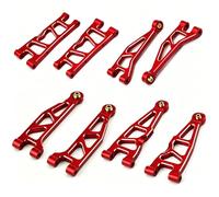 Composants Auto RC Compatible avec ARRMA pour Mini pour Kraton 1/16 RC, Pièces De Mise À Niveau De Voiture, Accessoires en Métal, Kit De Bras Supérieurs Et Inférieurs Avant Et Arrière(Red)