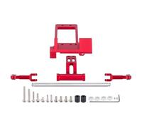 Composants Auto RC Compatible avec Axial pour SCX10 III pour LCG pour Châssis 1/10 RC, Pièces De Voiture sur Chenilles, Support Servo Bat Lien Direction Hydraulique(Red)