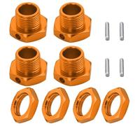Composants Auto RC Compatible avec HPI pour HSP pour Axial pour Tamiya pour Himoto 1/8 RC Pièces De Voiture M17 17mm Roue en Aluminium Moyeux Hexagonaux Pneus Adaptateur Écrou 4(Orange)