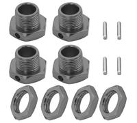 Composants Auto RC Compatible avec HPI pour HSP pour Axial pour Tamiya pour Himoto 1/8 RC Pièces De Voiture M17 17mm Roue en Aluminium Moyeux Hexagonaux Pneus Adaptateur Écrou 4(Gray)