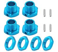 Composants Auto RC Compatible avec HPI pour HSP pour Axial pour Tamiya pour Himoto 1/8 RC Pièces De Voiture M17 17mm Roue en Aluminium Moyeux Hexagonaux Pneus Adaptateur Écrou 4(Blue)