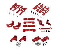 Composants Auto RC Compatible avec MJX pour Hyper Go 10303 10304 1/10 RC, Pièces De Voiture, Tasse Direction en Métal, Support Moyeu, Ensemble pour Bras Oscillants(Red)