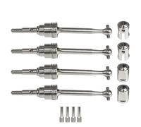 Composants Auto RC Compatible avec Traxxas pour Mini pour Maxx BL-2s 107154-1 1/16 Pièces De Mise À Niveau De Voiture RC 4 Pièces Arbres D'entraînement CVD en Acier Inoxydable 102mm(Silver)