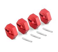 Composants Auto RC Compatible avec Traxxas pour Slash 1 16 RC Voitures Pièces Upgrade 4PCS Alliage Aluminium Moyeu Adaptateur 7154 12mm Hexagone Diamètre(Red)