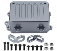 Composants Auto RC Compatible avec Traxxas TRX 4 pour SCX10 90027 pour II 90046 D90 1/10 RC, Pièces De Mise À Niveau De Voiture, Boîte Récepteur en Alliage D'aluminium CNC(Gray)