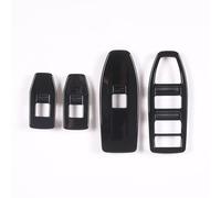 Composants automobiles Style Fibre Carbone Boutons De Levage De Vitres De Voiture Cadre De Décoration Garniture De Couverture Pour BMW X1 U11 2023-2024(Glossy Black)