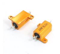 Composants consommateurs d'énergie 2 pièces résistances fixes de châssis montées résistances plaquées de boîtier en aluminium jaune résistances 10 W 82 Ohm