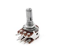 Composants consommateurs d'énergie 50Kohm 6 résistances variables Terminal arbre moleté linéaire double potentiomètres rotatifs potentiomètre conique