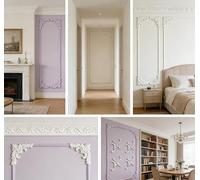 Composants de moulage d'angle à base de polyuréthane avec fleur de lys pour jonctions murales, bords de bibliothèque et accents de cheminée (13,5 cm)