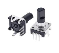 Composants Encodeur Rotatif EC12 À 360 Degrés, Encodeur Audio RE12, 3 Broches, 24 Positions, Non Avec Poignée De Commutateur À Bouton-poussoir(15mm Half handle,5pcs)
