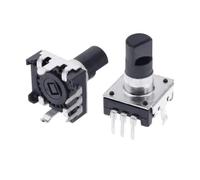 Composants Encodeur Rotatif EC12 À 360 Degrés, Encodeur Audio RE12, 3 Broches, 24 Positions, Non Avec Poignée De Commutateur À Bouton-poussoir(12.5mm Half handle,5pcs)