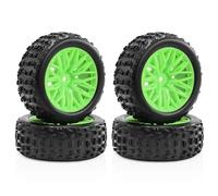 Composants Jouets RC Pour Arrma Pour Traxxas Pour 2S Pour Typhon Pour Grom 1/18 4 Pièces Moyeux De Roue Pneus À Dents De Loup Haute Ténacité 55A Pièces En Caoutchouc Rc(Green)