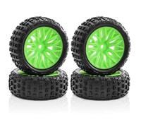 Composants Jouets RC Pour Arrma Pour Traxxas Pour 2S Pour Typhon Pour Grom 1/18 4 Pièces Moyeux Roues Pneus Haute Ténacité 55A Rc En Caoutchouc(Green)