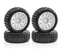 Composants Jouets RC Pour Arrma Pour Traxxas Pour 2S Pour Typhon Pour Grom 1/18 4 Pièces Moyeux Roues Pneus Haute Ténacité 55A Rc En Caoutchouc(WHITE)