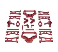 Composants Jouets RC Pour HSP Pour 14321 C8802 YDJ-D879 Métal Pour Bras Oscillant Tasse Direction Support Moyeu Ensemble D'amortisseurs Pièces Mise À Niveau Voiture RC(Red)