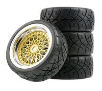 Composants Jouets RC Pour HSP Pour HPI Pour 94123-94122 1/10 4 Pièces Pneus En Caoutchouc 65mm Sur Jante De Roue Route Pour Jouets Accessoires Mise À Niveau Voiture RC(Yellow,3MM)