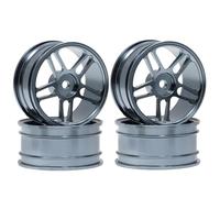 Composants Jouets RC pour Tamiya pour TT01 pour TT02 pour HPI pour KYOSHO pour HSP XV01 TA06 A959 PTG2 1/10 4 Pièces Jeu Roues Voiture À Dérive RC en Aluminium(Gray)