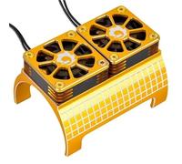 Composants Jouets RC Pour Traxxas Pour Arrma Pour X-Maxx 6S 8S Pour Kraton 1/5 Ventilateur Double Métal 4985 1717 Dissipateur Thermique Moteur Pièces D'amélioration Voitures RC(Yellow)