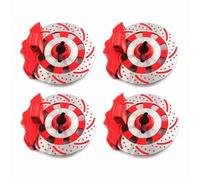 Composants Jouets RC pour Traxxas pour Udr 1/7 4 Pièces Roue en Aluminium Moyeu Hexagonal Disque Frein Et Étrier OP Rc Voiture Mise À Niveau Modèles(Red)