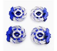 Composants Jouets RC pour Traxxas pour Udr 1/7 4 Pièces Roue en Aluminium Moyeu Hexagonal Disque Frein Et Étrier OP Rc Voiture Mise À Niveau Modèles(Blue)