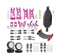 Composants Jouets RC Pour Wltoys Pour Losi Micro B T 244016 1/24 Bras Suspension Fusée Direction Amortisseur Arbre Transmission CVD Châssis Pièces Détachées Réduits Radiocommandés(Pink,5set)