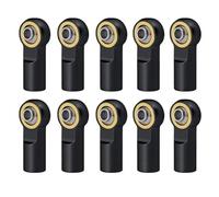 Composants Modèles RC Compatible avec AXIAL pour SCX10 D90 D110 pour Tamiya CC01 pour Course 1/10 Voiture Piste RC Pièces 10 Rotule D'embout De Biellette Direction M3 Aluminium(Black)