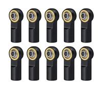 Composants Modèles RC Compatible avec AXIAL pour SCX10 D90 D110 pour Tamiya CC01 pour Racing 1/10 10 Pièces De Biellettes De Direction M3 en Métal pour Voiture De Piste RC(Black)