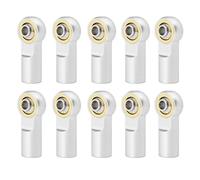 Composants Modèles RC Compatible avec AXIAL pour SCX10 D90 D110 pour Tamiya CC01 pour Racing 1/10 10 Pièces De Biellettes De Direction M3 en Métal pour Voiture De Piste RC(White)