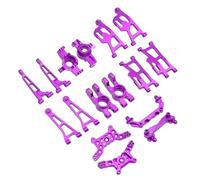 Composants Modèles RC Compatible avec Mjx 14210 14209 Les Pièces Voiture Coupelle Direction Supérieure Inférieure Kit Bras Oscillant Support Tour D'amortisseur Colonne Corps(Purple1set)
